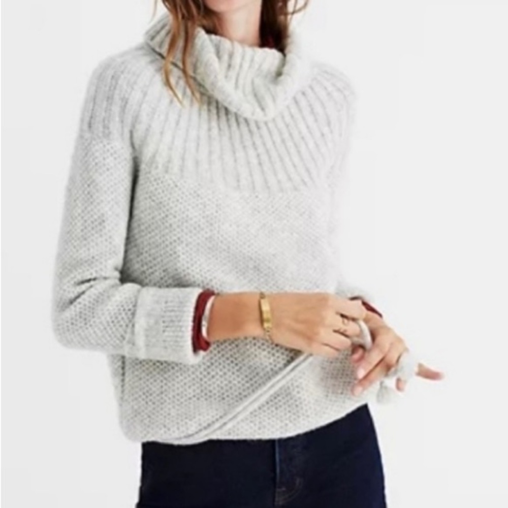 Madewell Snowbound Drawstring Pullover Gray Sweat… - image 2
